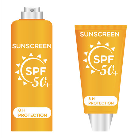 sunscreen spf 50 icon, vector, illustration, symbolのイラスト素材