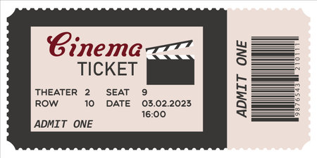 movie ticket, admit one icon, vector, illustration, symbol