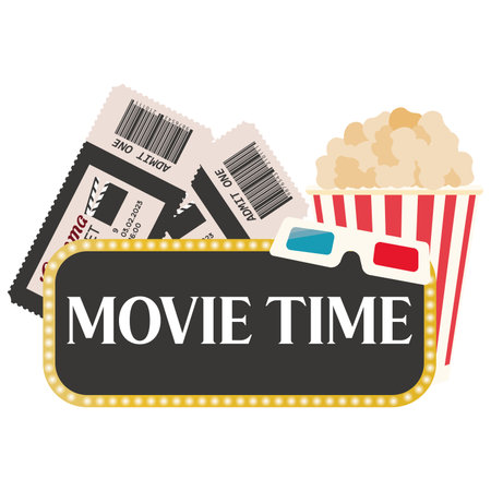 Movie time 10 EPS icon, vector, illustration, symbolのイラスト素材