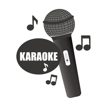 Karaoke, microphone and notes icon vector illustration symbolのイラスト素材