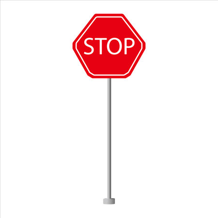 Road sign stop icon vector illustration symbolのイラスト素材