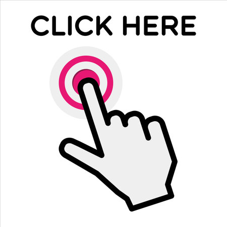 click here button icon vector illustration symbolのイラスト素材
