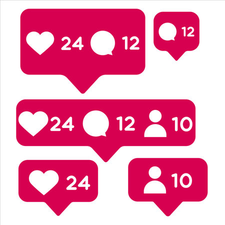 follow, like, comment icon vector illustrationのイラスト素材