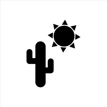 cactus and sun icon vector illustration symbolのイラスト素材
