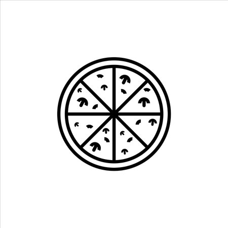 pizza with mushrooms icon vector illustration symbolのイラスト素材