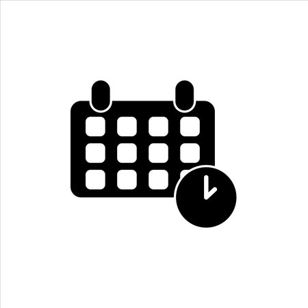 calendar with clock icon vector illustration symbolのイラスト素材