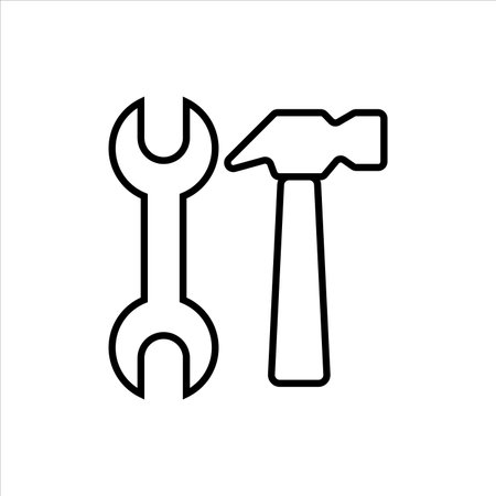 wrench and hammer icon vector illustration symbolのイラスト素材