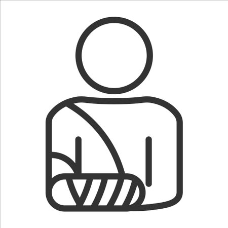 arm in plaster, fracture icon vector illustration symbolのイラスト素材