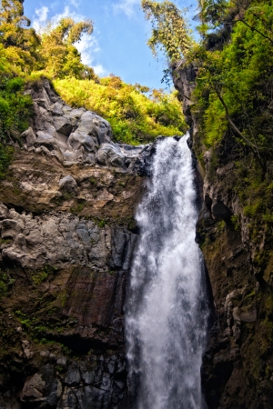 kedung kayang waterfall at magelang midle java on the slopes of Mount Merapiの写真素材