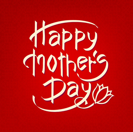 happy mothers day Design Card With Red Backgroundのイラスト素材