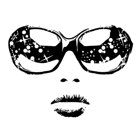 illustration of beautiful women suitable for hair care or beauty salon or glasses Salon or shop glassesのイラスト素材