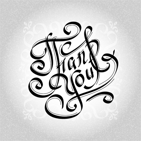 THANK YOU  lettering handmade calligraphyのイラスト素材