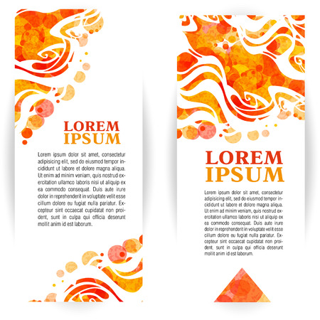 Orange vertical banners with abstract waves and space for textのイラスト素材