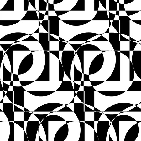 black and white abstract seamless vector  patternのイラスト素材