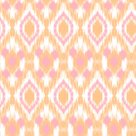 Ethnic folk seamless pattern Ikat Ogee, consisting in pastel colors. Boho styleのイラスト素材