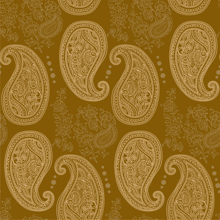 Paisley - Indian folk weaving seamless ethnic pattern. Floral oriental ethnic background. Arabic and indian tribal ornament. Ornamental motives of the paintings of oriental fabric patterns.のイラスト素材