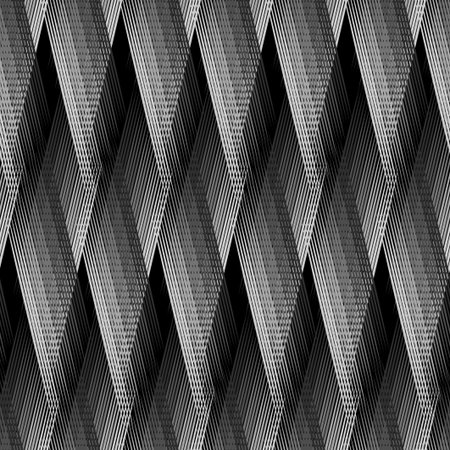 Seamless black and white Ikat Ogee Background Pattern