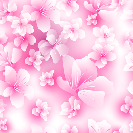 sakura hanami seamless patternのイラスト素材