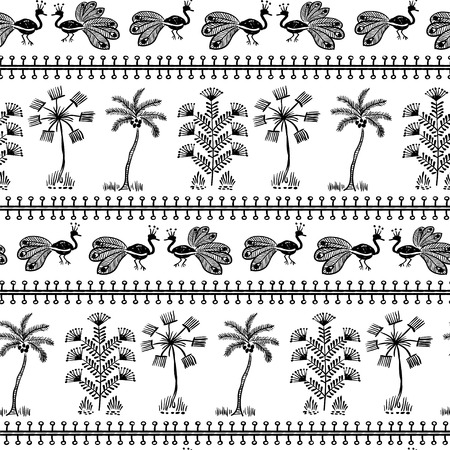 warli tribal artのイラスト素材