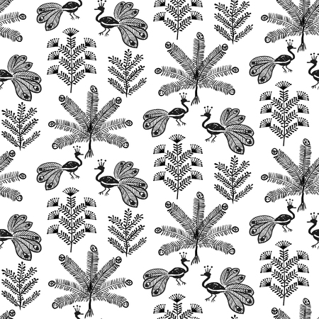 warli tribal artのイラスト素材