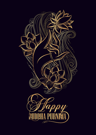 Hand Buddha holding lotusのイラスト素材