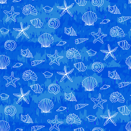 Marine seamless backgroundのイラスト素材