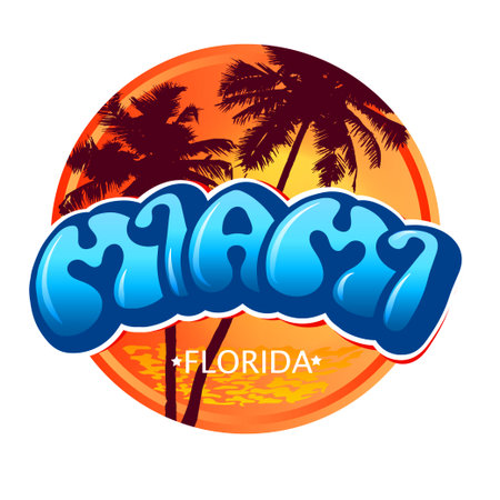 Miami surfing vector illustration.のイラスト素材