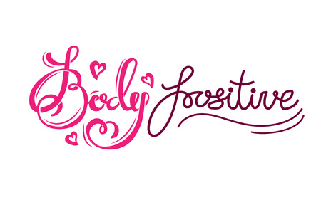 inscription Body positiveのイラスト素材