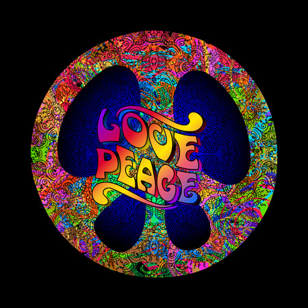 Retro hippie symbolのイラスト素材