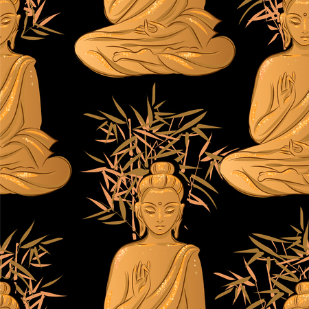 sitting Buddha patternのイラスト素材