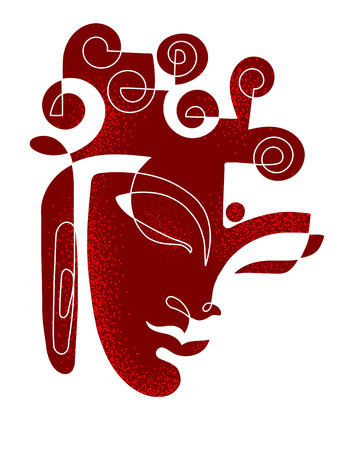 Abstract portrait of Gautama Buddhaのイラスト素材