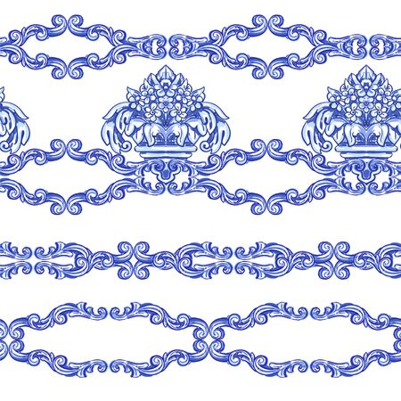 Azulejos Portuguese watercolorのイラスト素材