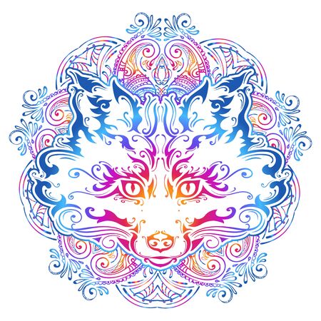 ornate muzzle foxのイラスト素材
