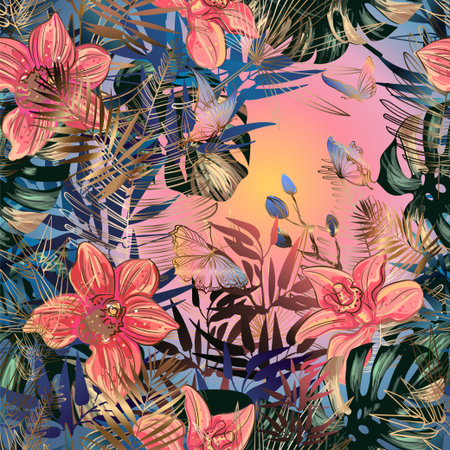 Seamless jungle background