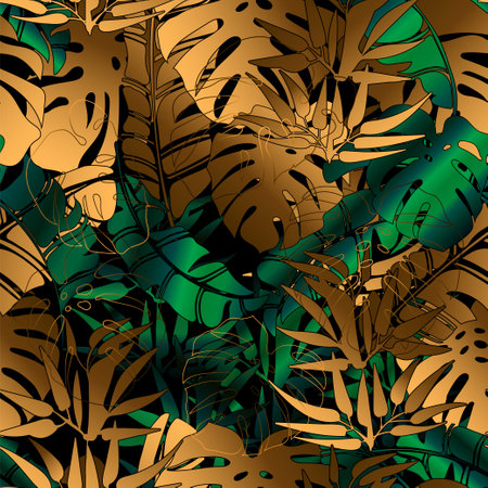 Seamless jungle backgroundのイラスト素材