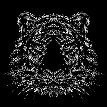 stylized tiger muzzleのイラスト素材