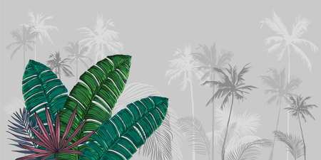 Seamless jungle backgroundのイラスト素材