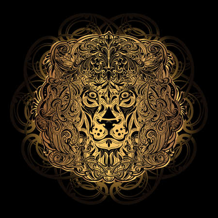 Isolated lion headのイラスト素材