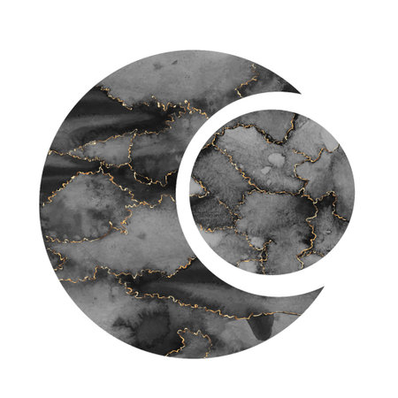 Full Moon and Crescentのイラスト素材