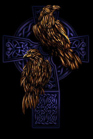 Odins Celtic Ravenの写真素材