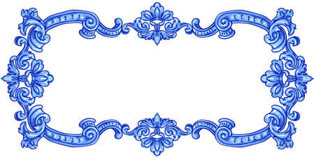 Azulejos Portuguese watercolorのイラスト素材
