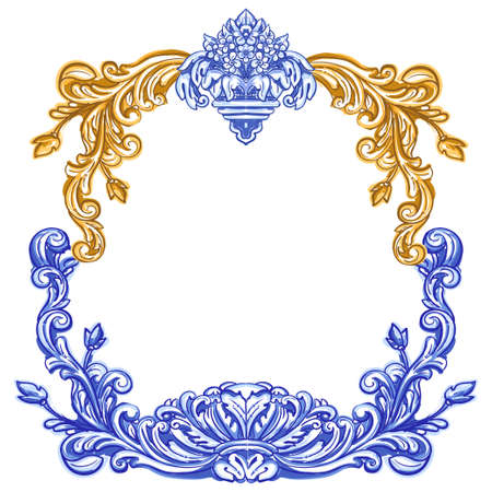 Azulejos Portuguese watercolorのイラスト素材
