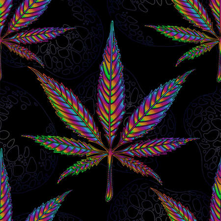 marijuana leaf - seamless patternのイラスト素材