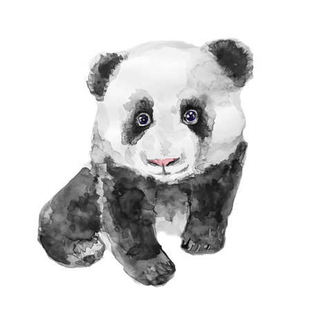 Panda watercolor vectorのイラスト素材