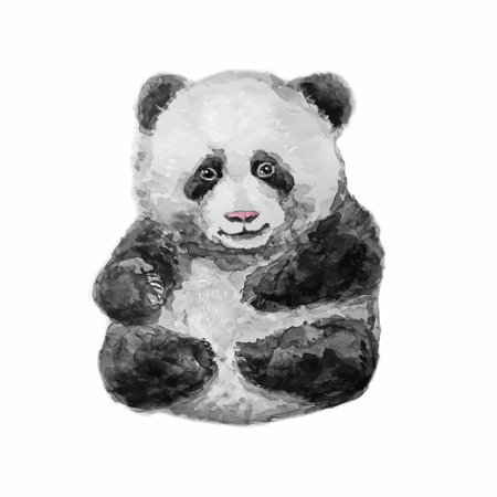 Panda watercolor vectorのイラスト素材