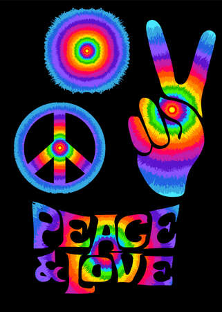 retro hippie symbolのイラスト素材