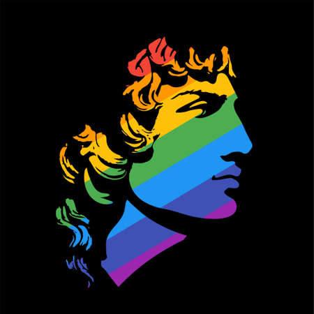 Antinous in the image of God Apolloのイラスト素材