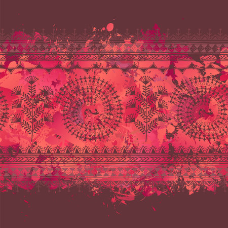 warli tribal artのイラスト素材