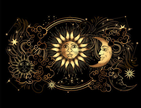 Magic space backgroundのイラスト素材