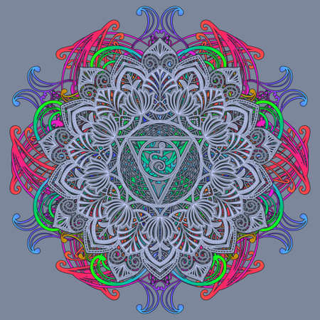 Vishuddha - the fifth guttural chakra.のイラスト素材